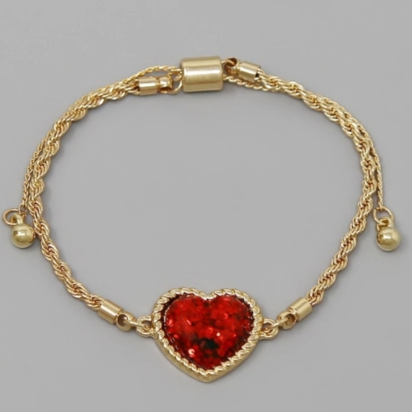ITS Sense Heart Charm Rope Chain Bracelet - Picture 9 of 9